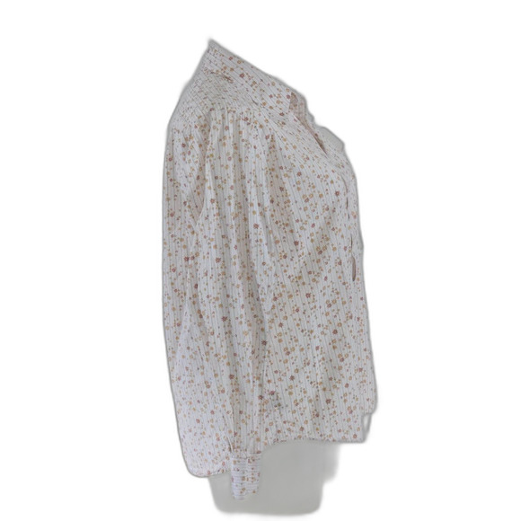 LINELOCK Western Shirt Women XL Orange Floral 100% Cotton - Picture 2 of 6